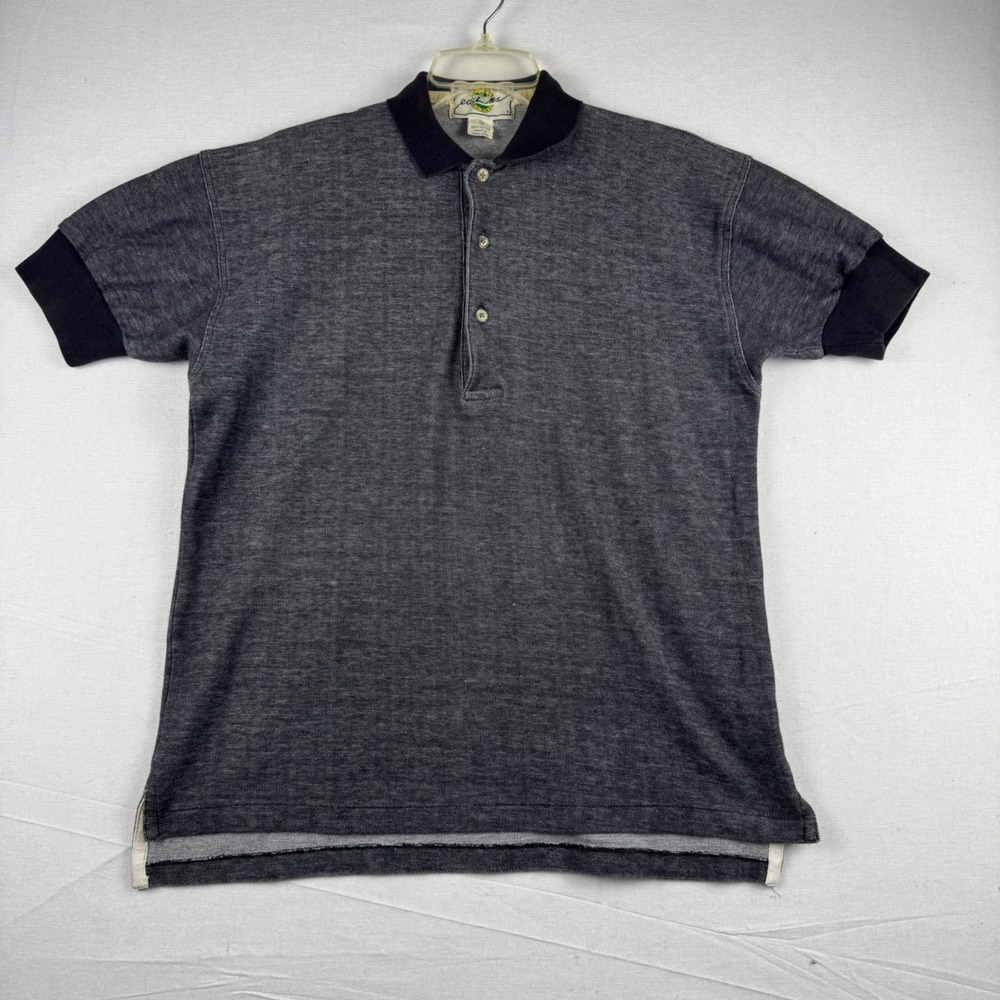 Vintage John Henry Editions Mens Small Gray Cotton Short Sleeve Polo Shirt 1140